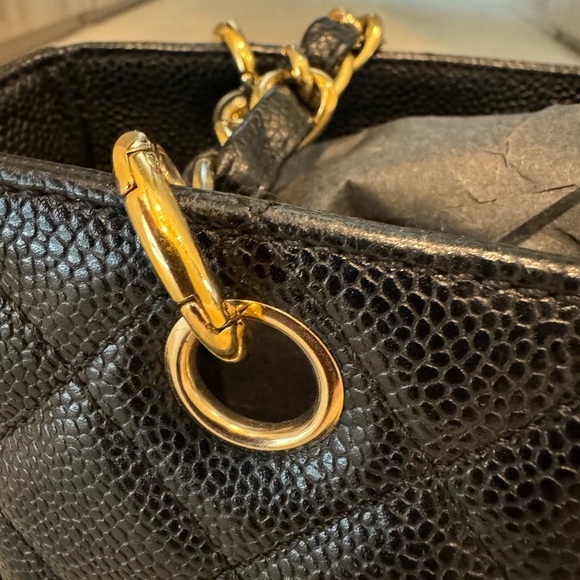 Chanel Black Quilted Caviar Timeless Classic Petit Shopping Tote - Picture 14 of 16
